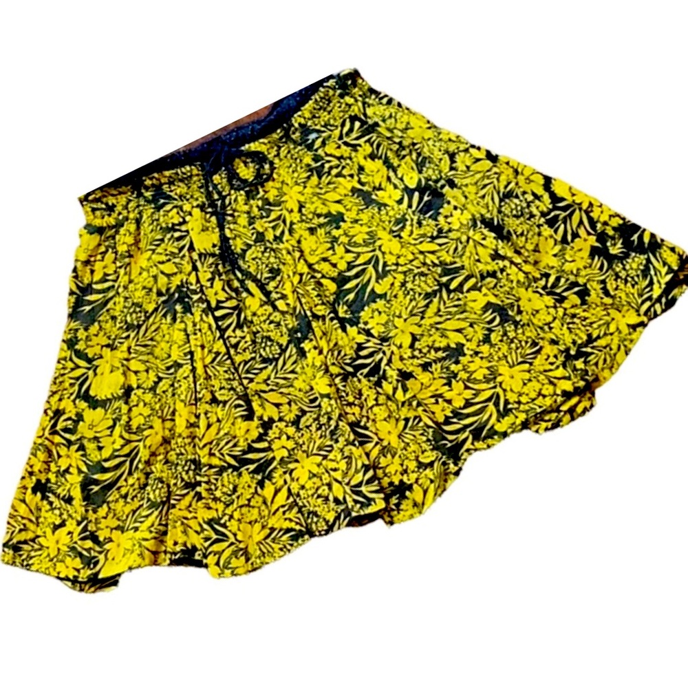 Summer Mini Skirt,Novelty Print Gold & Bluish Gray Summer Skirt Women Mini Skirt